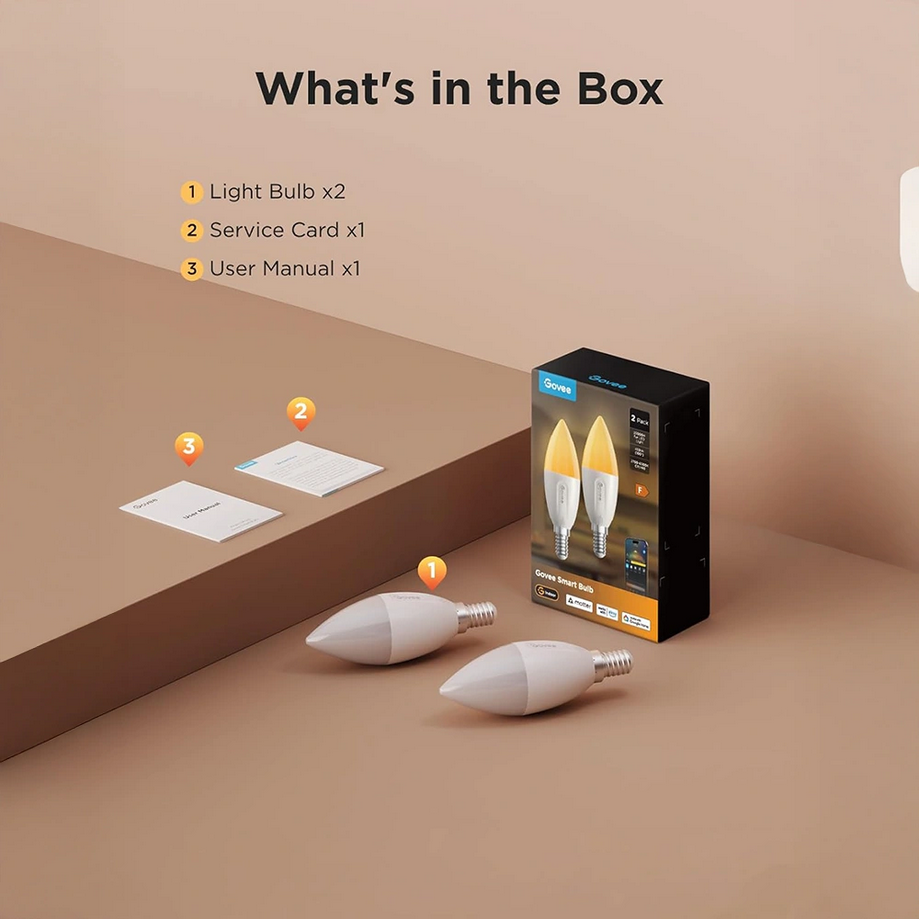 Govee E14 Smart LED Bulb | 2-Pack